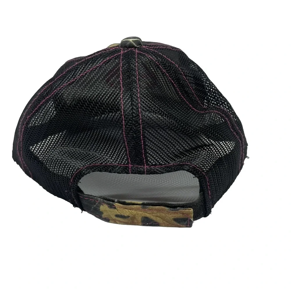 Women's Realtree Cap Pink Embroidered Logo Green &‎ Pink Camo Strapback